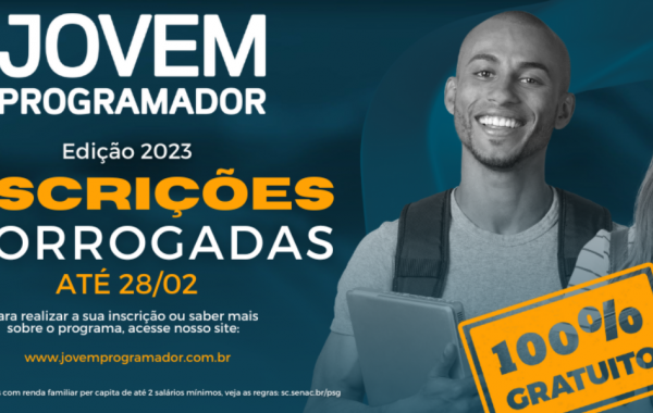 Programa de formação Jovem Programador, realizado pelo Senac, não tem custo para pessoas com renda familiar de até dois salários-mínimos