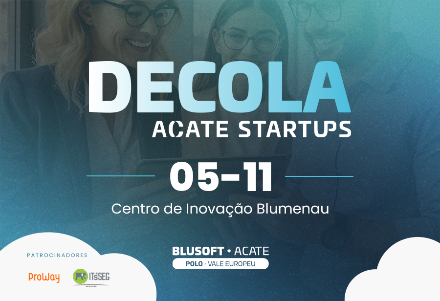 Decola ACATE Startups no dia 05 de novembro, no Centro de Inovação de Blumenau, apresentará palestra de Kayuá Freitas sobre vendas.